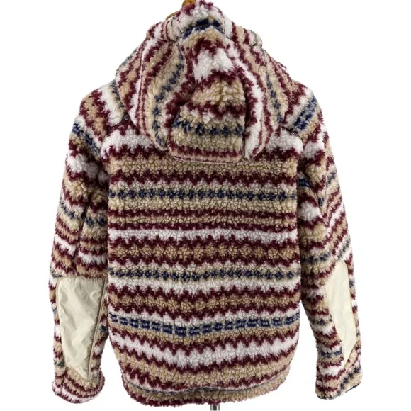 Rag & Bone Multicolor Fair Isle Print Faux Sherpa Jacket